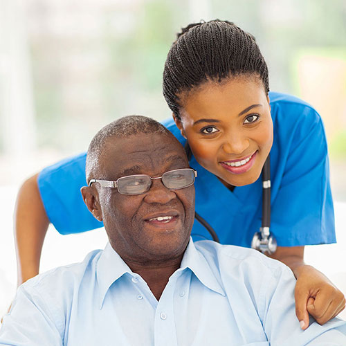 nurse with two patients